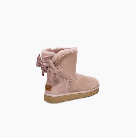 UGG Mini Bailey Bow II Glam Light Pink Boots for Women (RVUL02761)